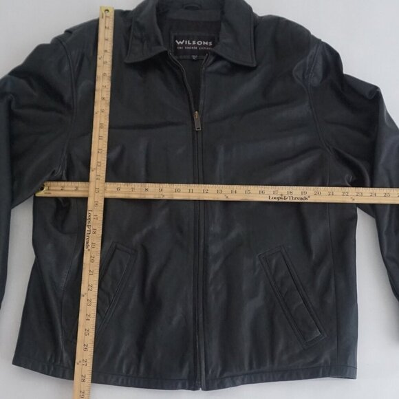 Wilsons The Leather Experts Black 100% Leather Zip Up Jacket XL - Picture 5 of 12
